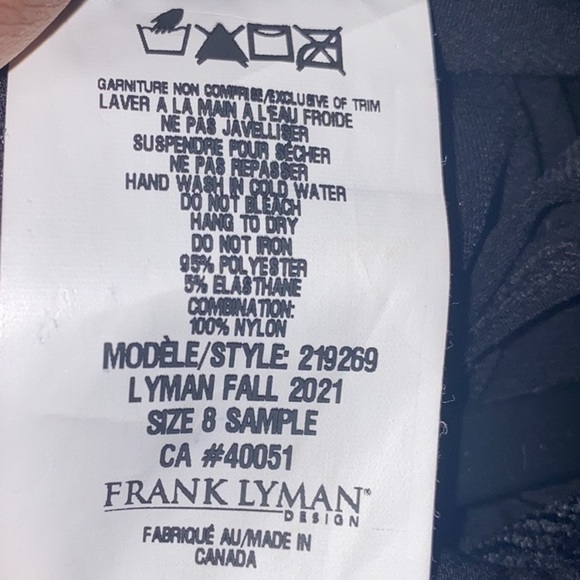 Frank Lyman Montreal black bedazzled shoulder  cap sleeves jumpsuit Sz 8 - Picture 9 of 16